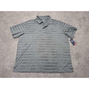Reebok Polo Shirt Mens 4XLT TALL Gray Striped Speedwick Golf‎ Athletic Casual